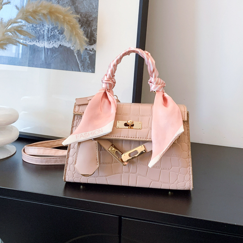 Cross-border trendy Kelly handbag for women 2025 summer new style silk scarf small square bag, fashionable and versatile crossbody bag for women full figure