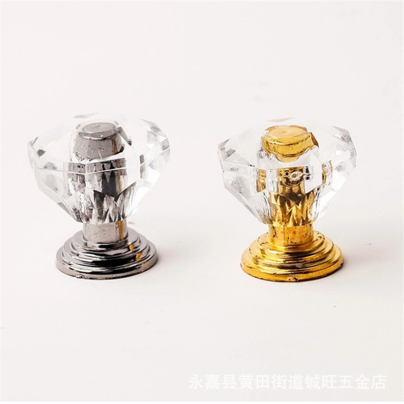 Modern and simple acrylic transparent handle drawers, wooden doors, single-hole wardrobes, small handles, cabinet hardware accessories full figure