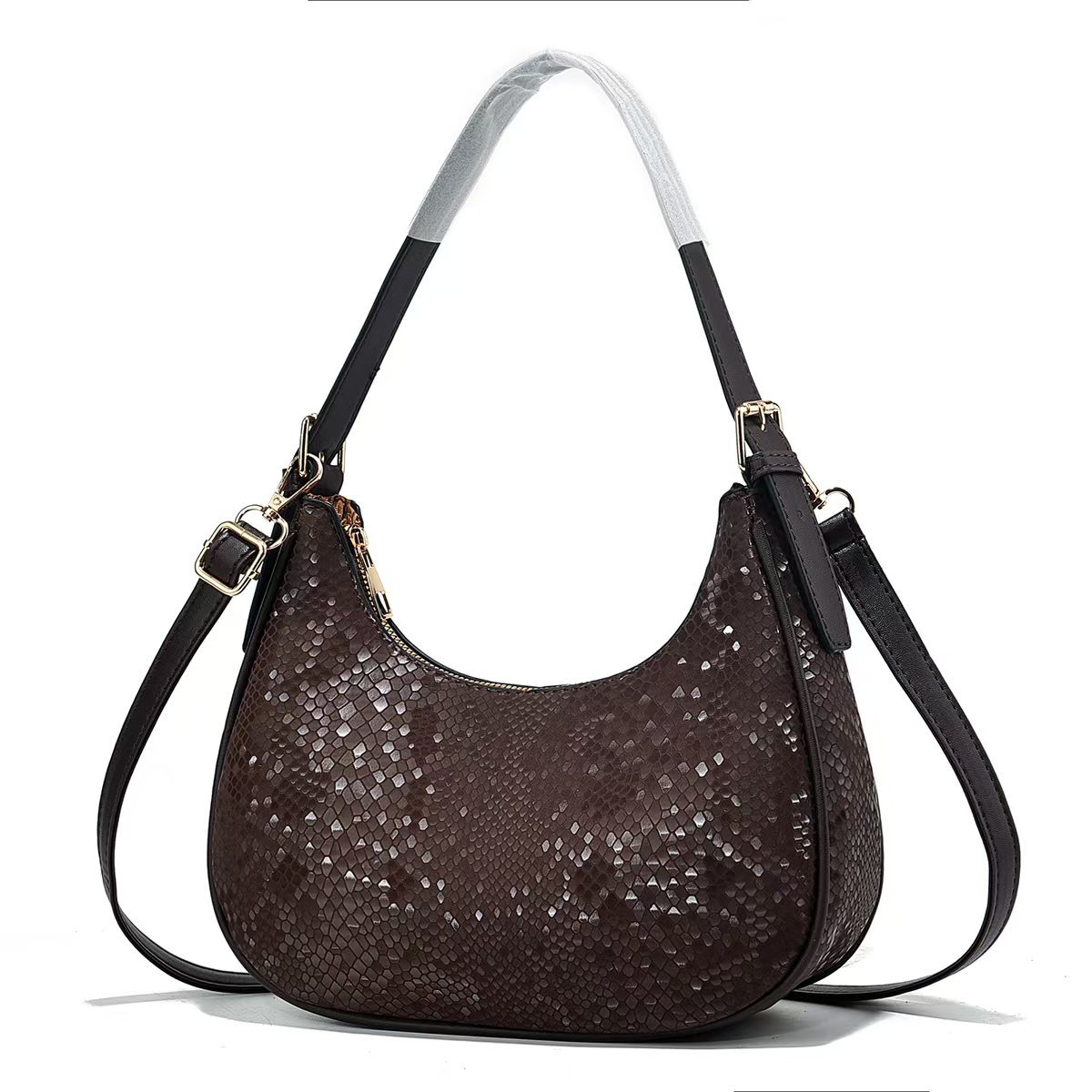Spring and Summer Fashion Snake-patterned hand-held dumpling bag 2025 New Korean style simple bag, high-end, trendy and versatile single-shoulder bag details Picture