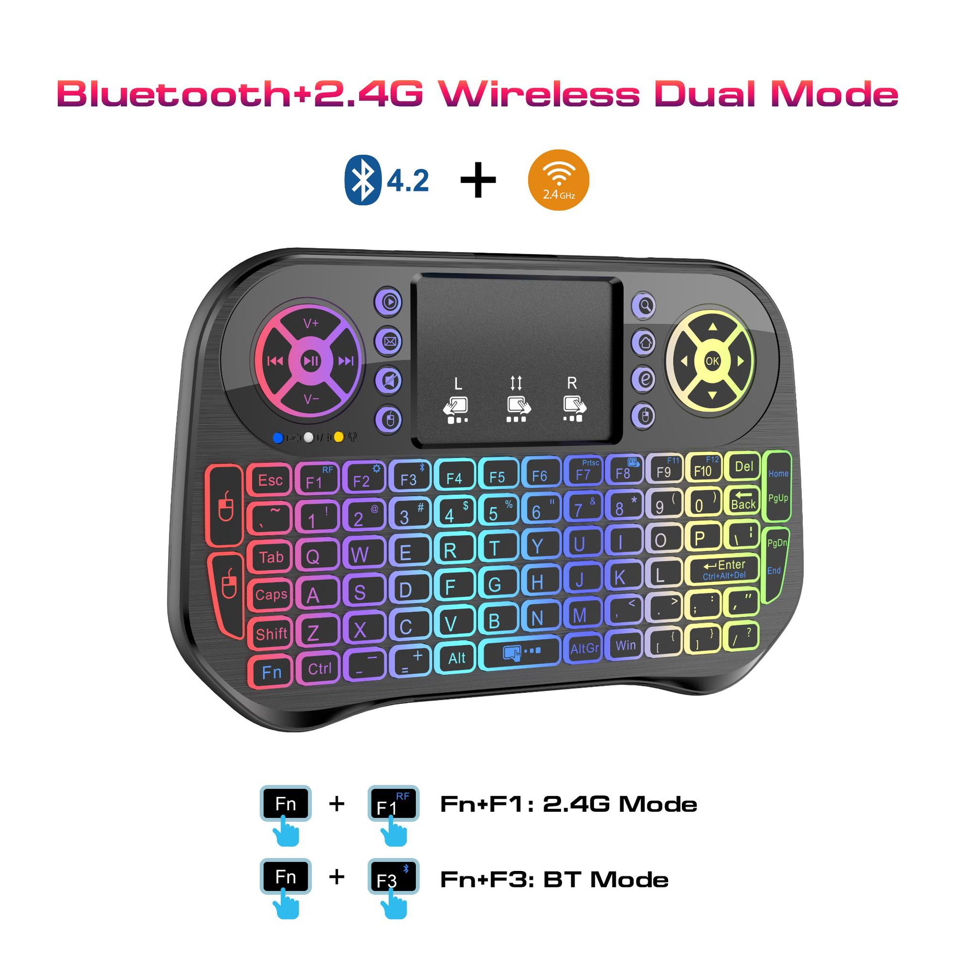 Game controller, smart set-top box, TV, computer remote control, keyboard and mouse in one, flying mouse, 2.4G+ Bluetooth dual-mode details Picture