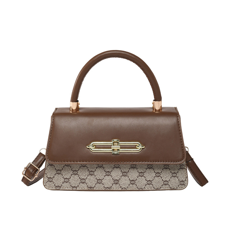 A retro color-blocking texture, niche design bag for women 2025, a fashionable and versatile single-shoulder crossbody bag for commuting Item Picture