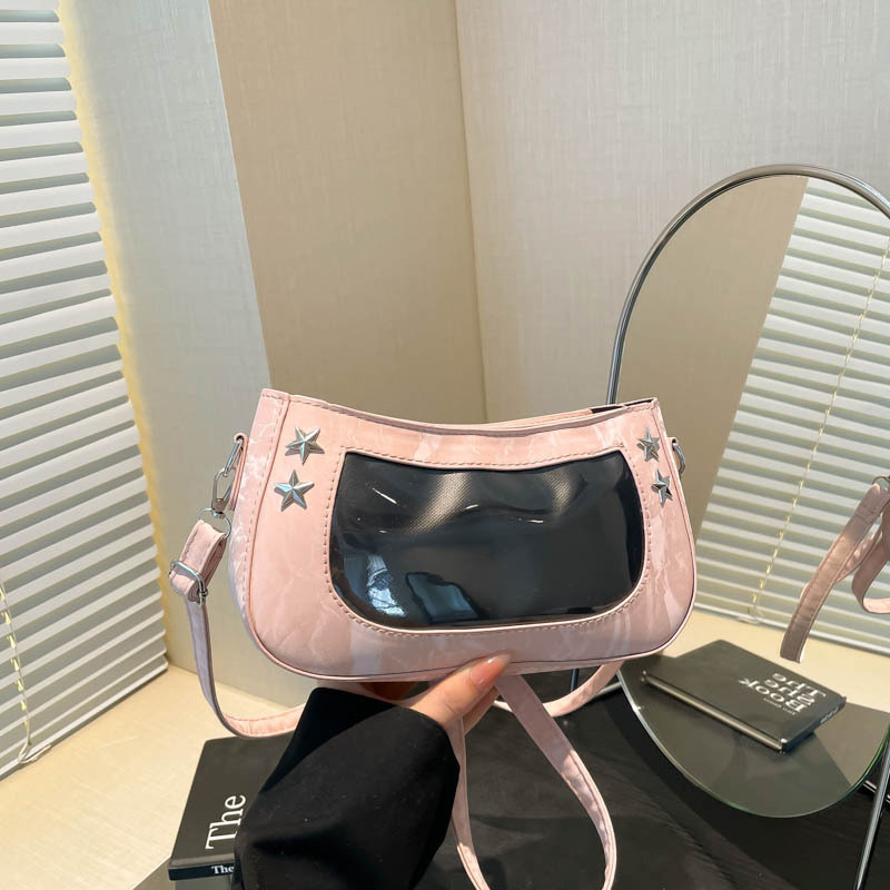High-quality underarm small bag for women, 2025 new style fashionable and versatile shoulder bag, niche design transparent handbag full figure