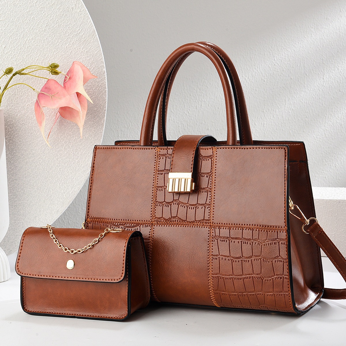 New style of stone-patterned mother-and-child bag with high appearance level, large-capacity handbag, versatile for cross-border use, light luxury single-shoulder crossbody bag Application Scenario