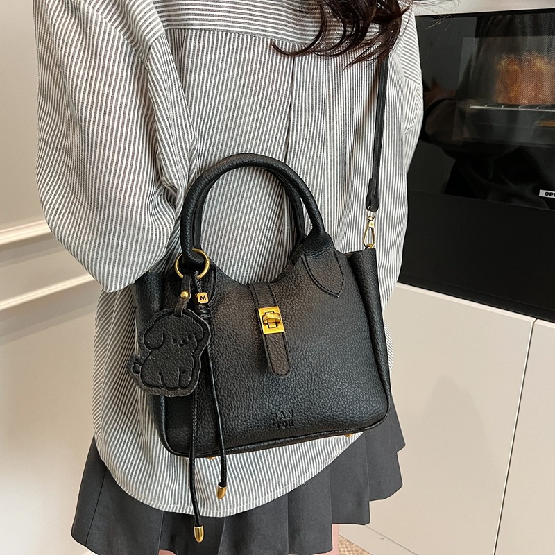 High-end handbag for women, 2025 new trendy lychee pattern vegetable basket handbag, versatile tote bag, single-shoulder crossbody bag Specification drawing