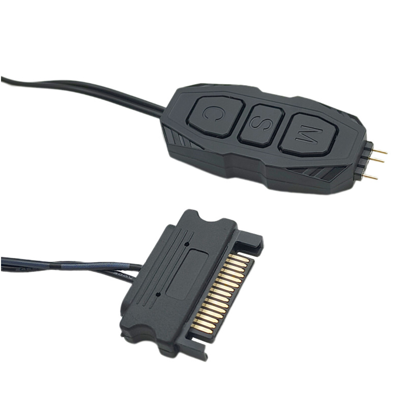 5V3 pin adapter SATA cable power supply motherboard synchronous interface case fan 12v4 pin RGB lighting controller details Picture