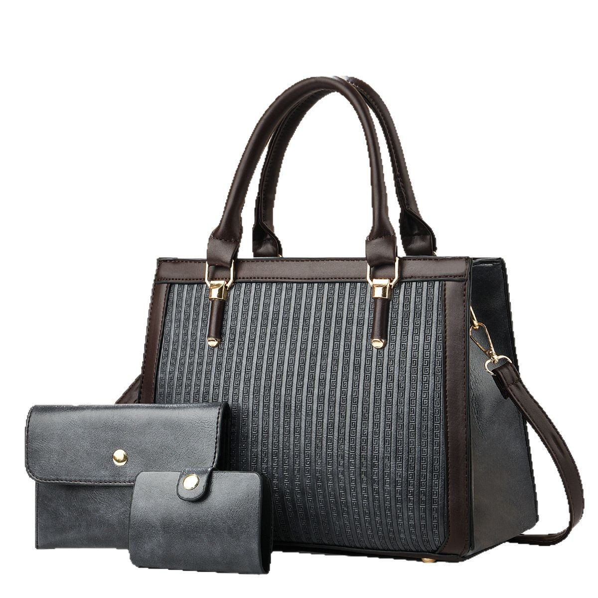 A versatile new high-appearancelevel striped mother and child bag set of three pieces, a high-end multi-layer large-capacity single-shoulder bag for cross-border use Item Picture