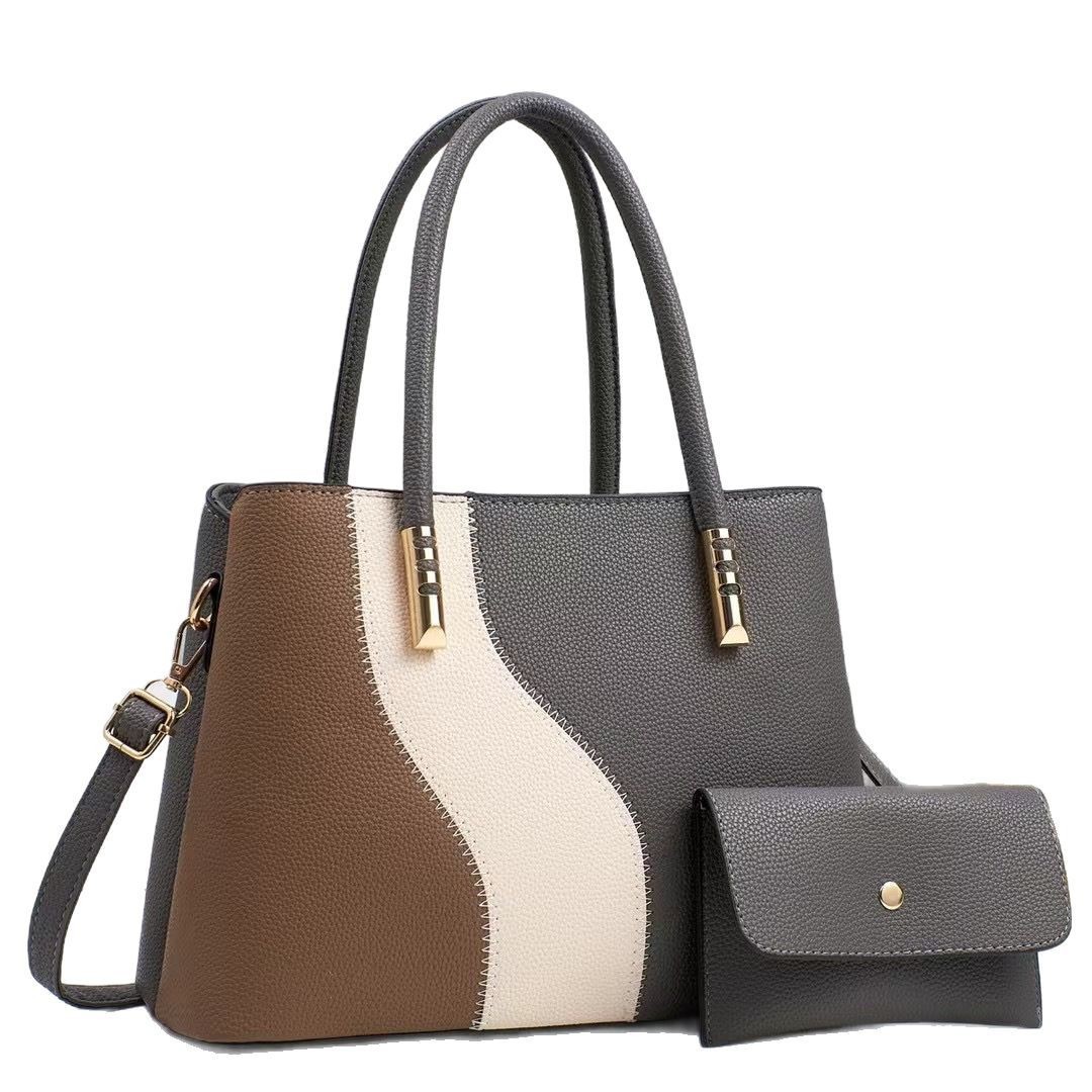 Handbag Women's 2025 Summer New color-blocking and patchwork foreign trade trendy fashion large-capacity single-shoulder crossbody bag for mothers Item Picture