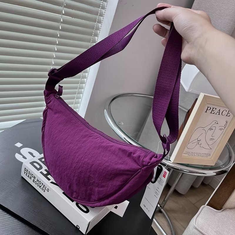 New women's casual dumpling bag, high-end nylon bag, simple women's crossbody bag, fashionable single-shoulder bag, travel bag trend Specification drawing