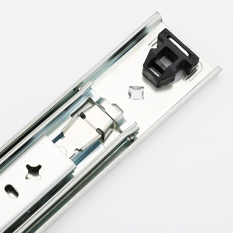 Wholesale 53 broadband lock heavy-duty slide rail, thickened industrial silent slide rail, lock device, three-section cabinet slide rail details Picture