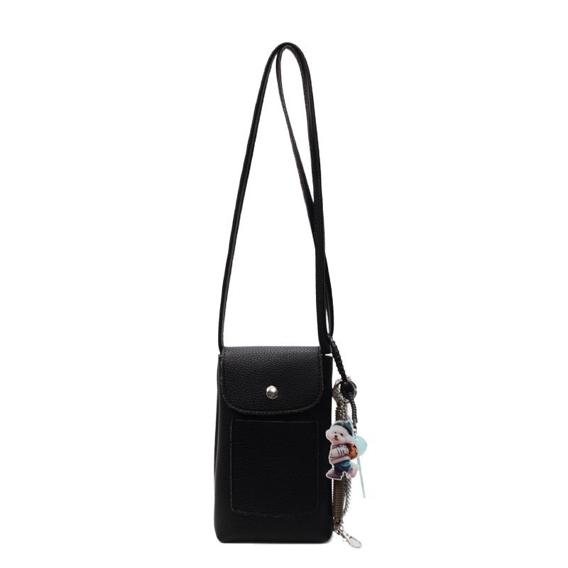 The 2025 new vertical fashion bag with lychee pattern and soft leather texture is a versatile and portable phone bag for walking Item Picture