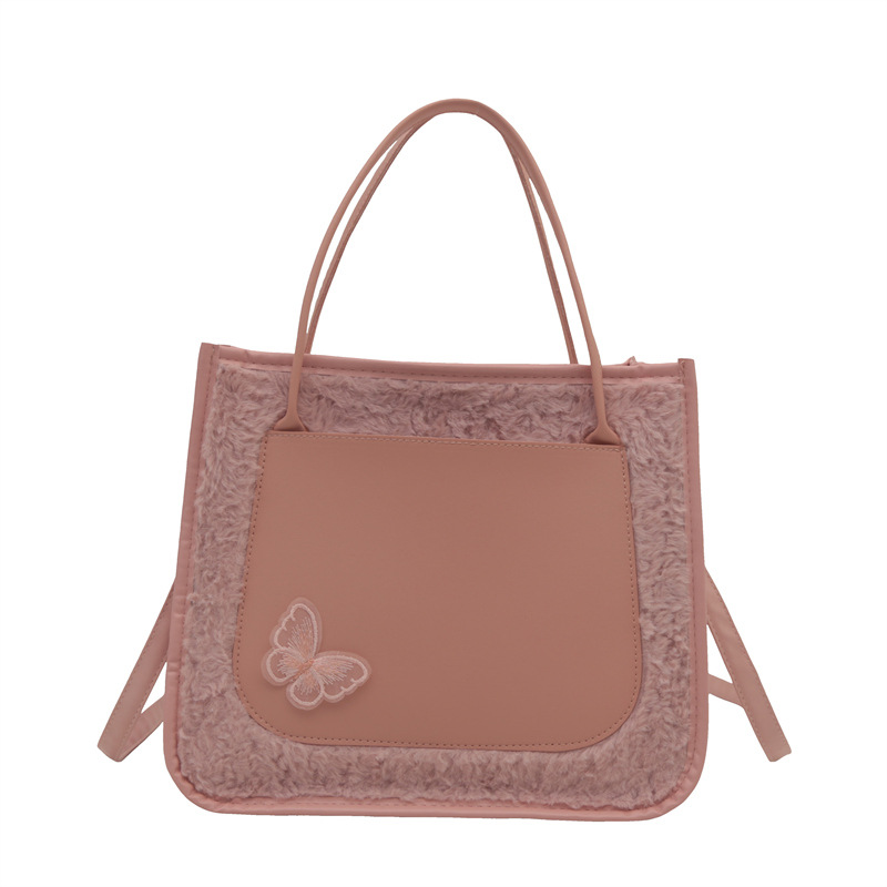 Autumn and winter niche design bags for women 2024 New plush patchwork bags, crossbody bucket bags, and commuter furry bags Item Picture