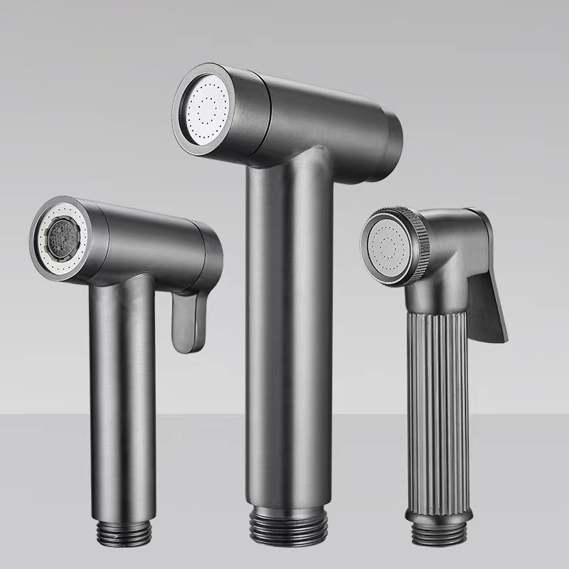 Copper core zinc alloy gun, grey pressurized shower head gun, faucet nozzle, toilet companion, high-pressure bathroom flushing details Picture