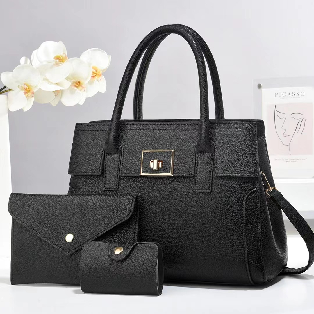 Three-piece set of large foreign trade bags for 2024 autumn and winter, new handbag, commuter crossbody bag, cross-border large-capacity tote bag full figure