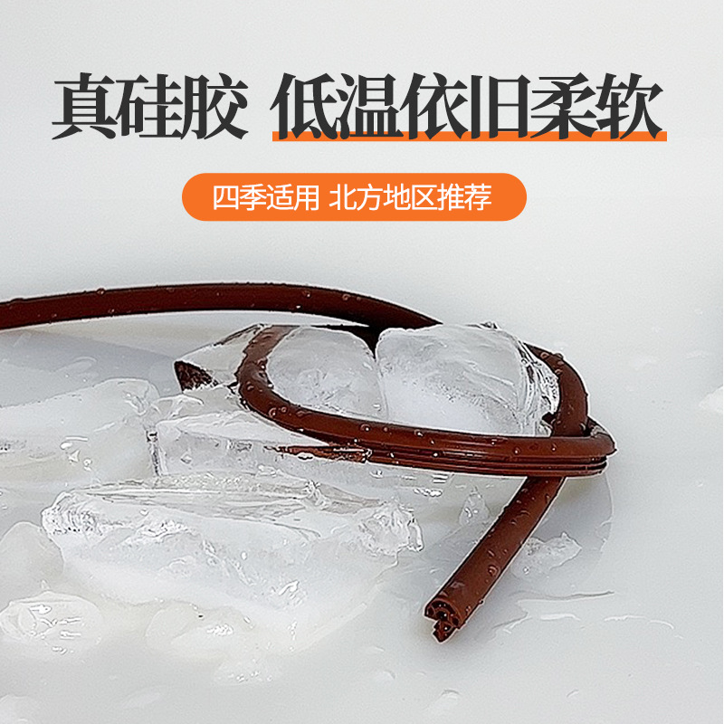 Wooden door sealing strip, slot type multi-hole silicone, bedroom door, door frame anti-collision strip, door gap windproof and soundproof rubber strip details Picture