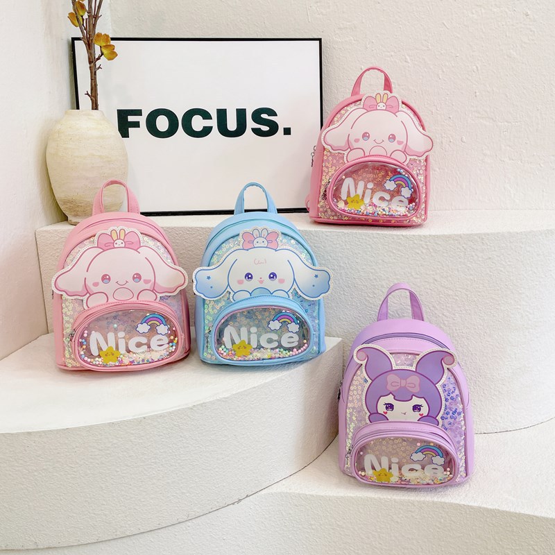 New children's backpack, cartoon pu small bag, cute girl kindergarten schoolbag, lightweight children's small backpack full figure