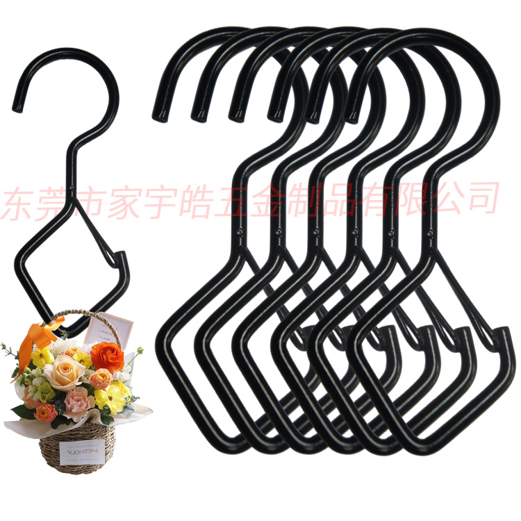 S-shaped hook for hanging clothes, towels, hats and bags without drilling. Multi-functional kitchen, bathroom and toilet hook Application Scenario