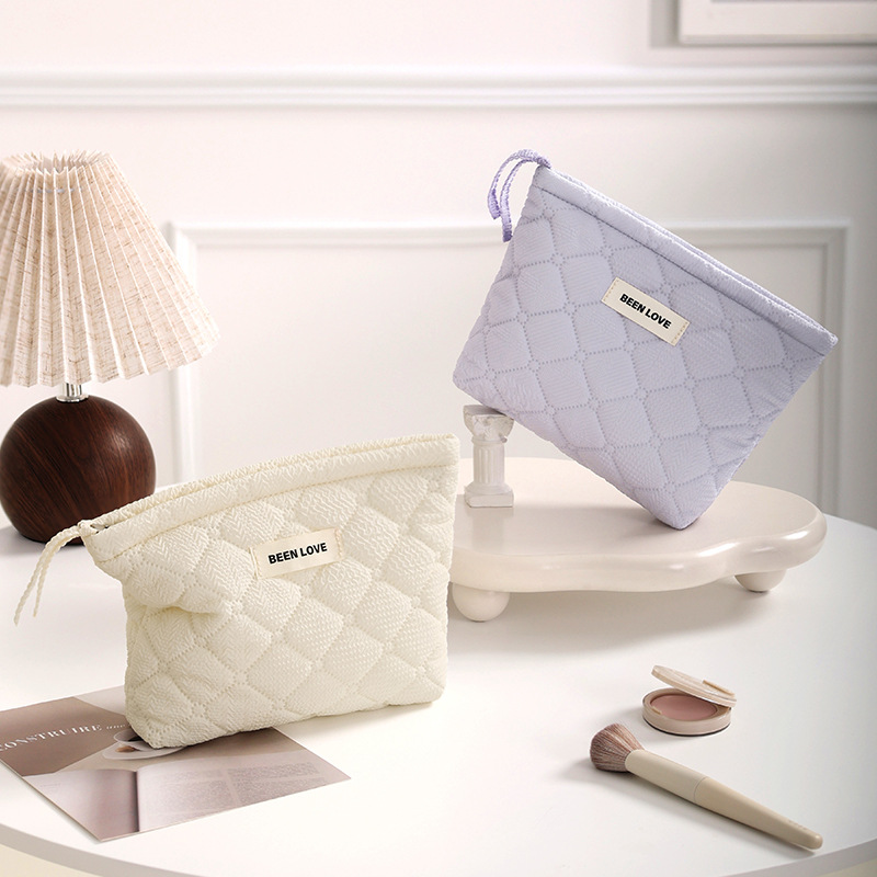 Runhui Qiwen hand-held storage Bag, solid color makeup bag, travel makeup Storage bag, large capacity, high-end feel full figure