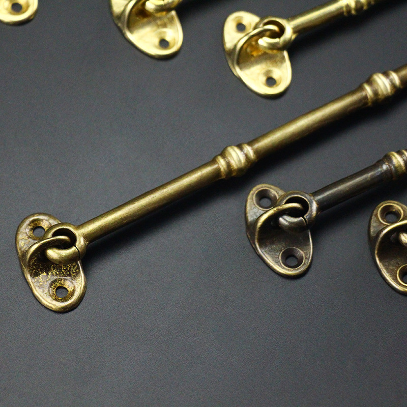 Antique copper bamboo joint copper window wind hook, old-fashioned window fixed hook, door and window sliding door and window buckle hook Application Scenario