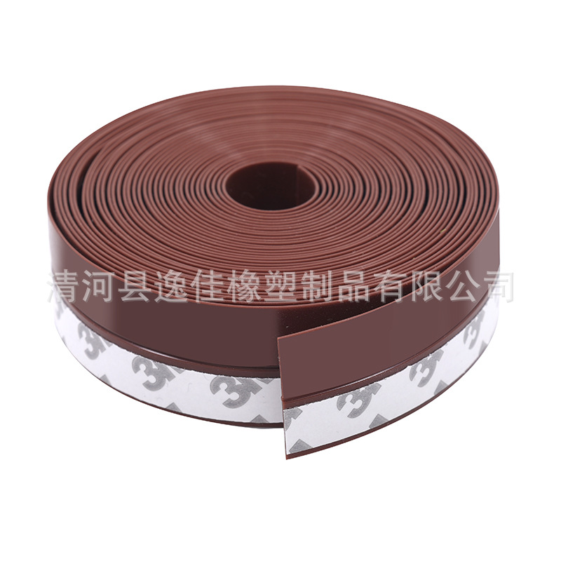 Silicone self-adhesive door bottom sealing strips, door gap windbreak strips, glass door gap strips, window door gap windproof, warm and soundproof Item Picture