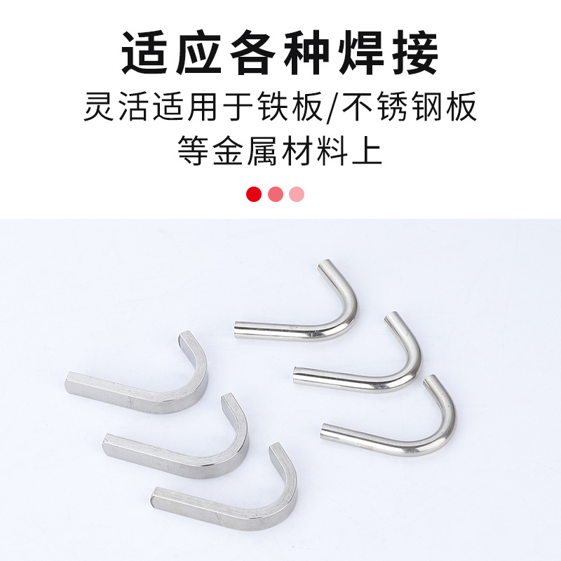 Thickened 304 stainless steel solid single hook, separately welded round hook, square hook, welded on the iron plate metal plate hook details Picture