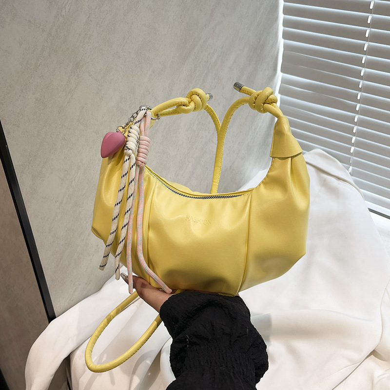 High-end new crescent-shaped bag, retro women's bag, trendy crossbody dumpling bag, cross-border casual and versatile single-shoulder bag full figure