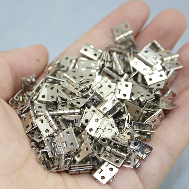 2-point mini hinge with nail folding, flat hinge, 4-hole small hinge, 8*10 copper hinge, small model folding details Picture