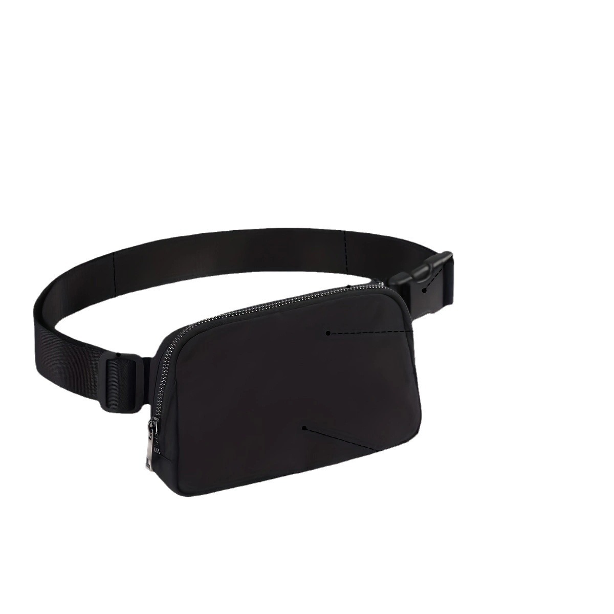 Customized LulU-style nylon waterproof waist bag, crossbody bag, portable men's and women's crossbody waist bag for sports and running Item Picture