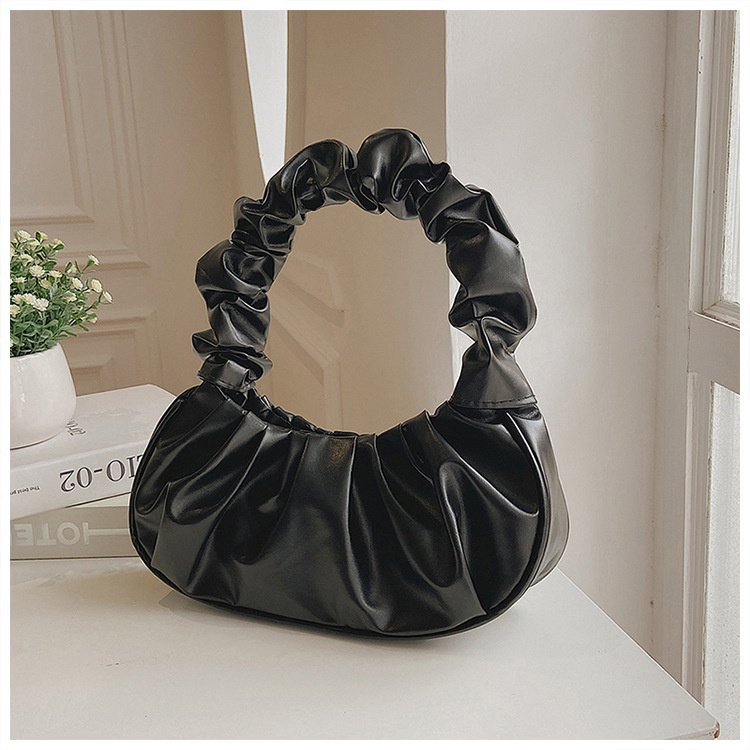 New style Korean-style single-shoulder dumpling bag, French bag, fashionable and trendy bag, pleated hand-held armpit bag details Picture