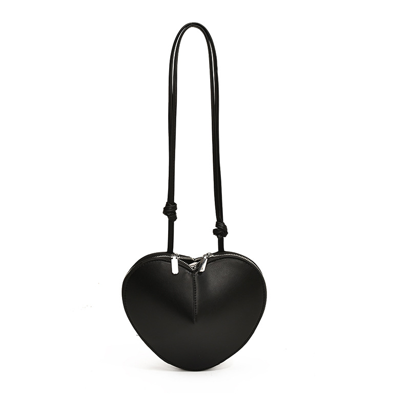 Fashionable and niche design bags for women, 2024 new trendy and versatile crossbody bag, mini heart-shaped bag, solid color underarm bag Item Picture