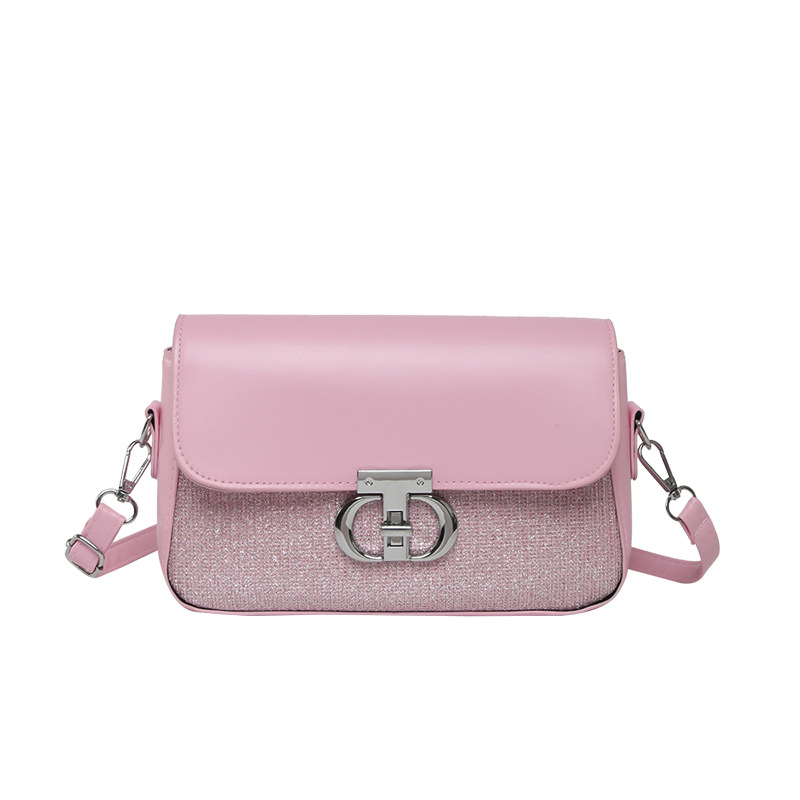 A stylish and trendy Korean version 2025 new style simple and stylish summer lock buckle casual crossbody single-shoulder hand-carry small square bag for women Item Picture