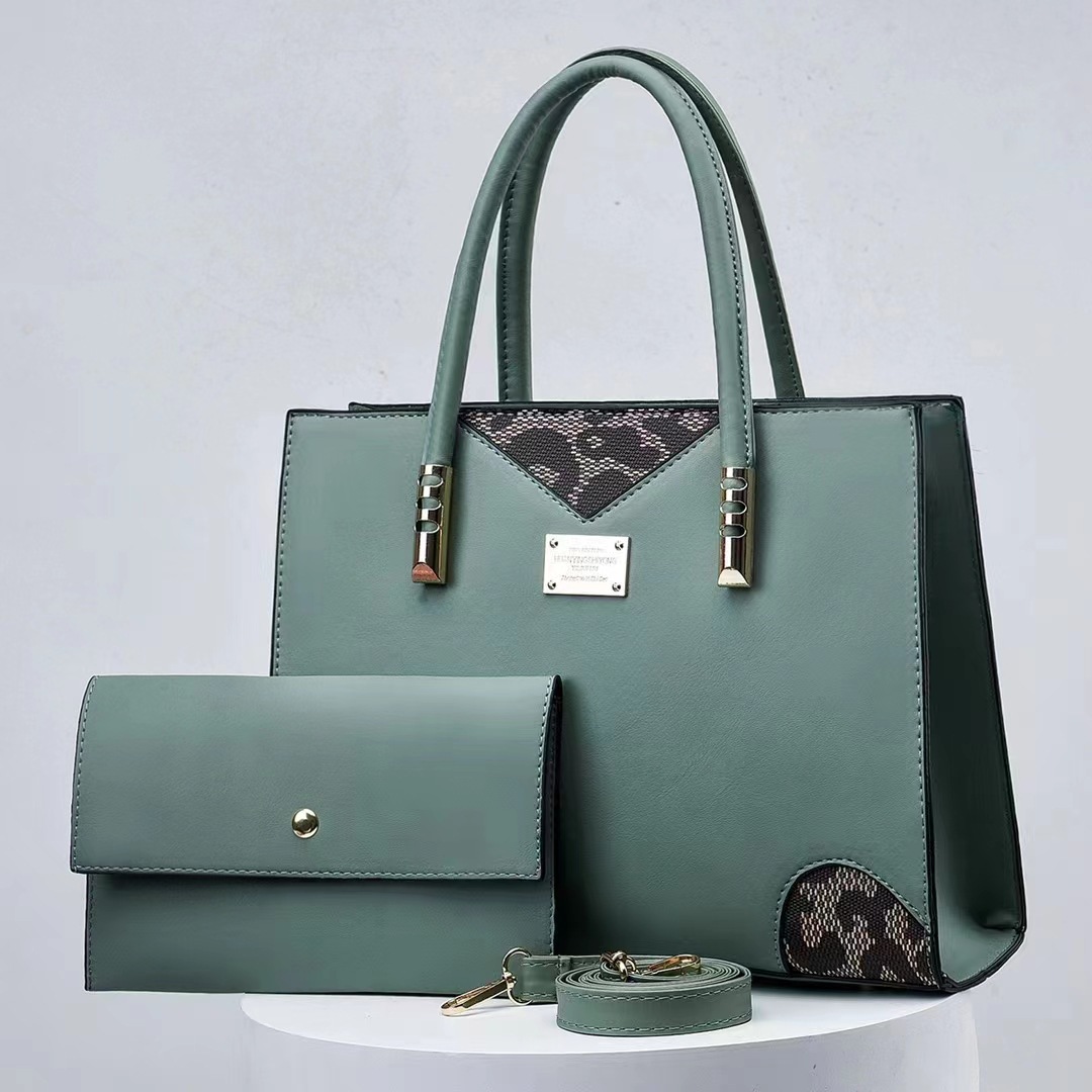 Two-piece leopard print mother and child bag for women, 2023 new style, embroidered, stylish texture, large capacity, cross-border export, color-blocking women's bag Specification drawing