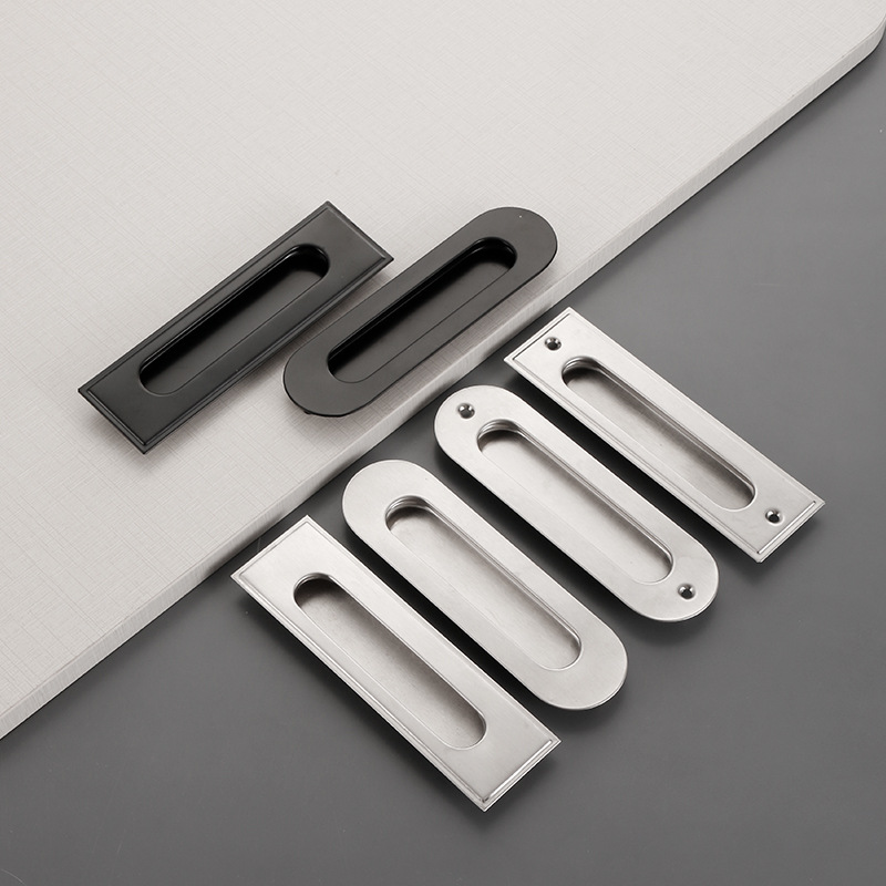 Stainless steel concealed handle wardrobe sliding door, cabinet door flat handle, sliding door, drawer hidden, recessed concealed handle full figure