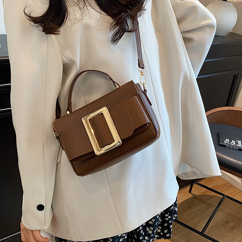A frosted handbag with a fashionable texture, a small square bag for women, a 2025 summer small bag, a Korean retro single-shoulder crossbody bag Specification drawing