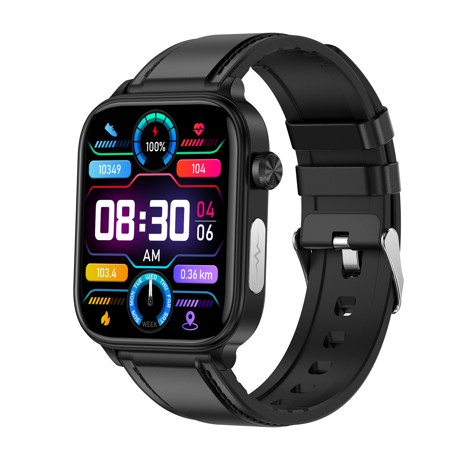 The new et570 smartwatch features Bluetooth call, sports mode and step reminder function Specification drawing