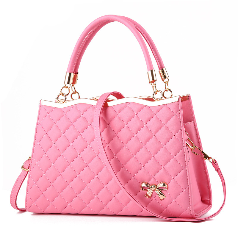 The 2024 new style of foreign trade women's bag, a trendy diamond-shaped bow and fashionable diamond-shaped crossbody single-shoulder bag handbag full figure