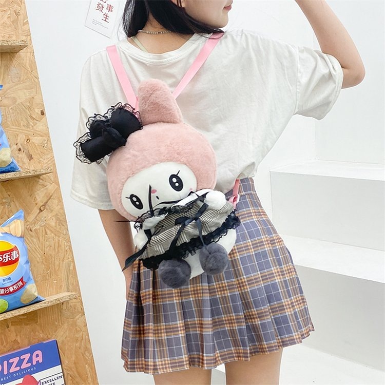 Japanese-style cute dress doll backpack, cute Kuromi girl doll doll bag, children's birthday gift details Picture