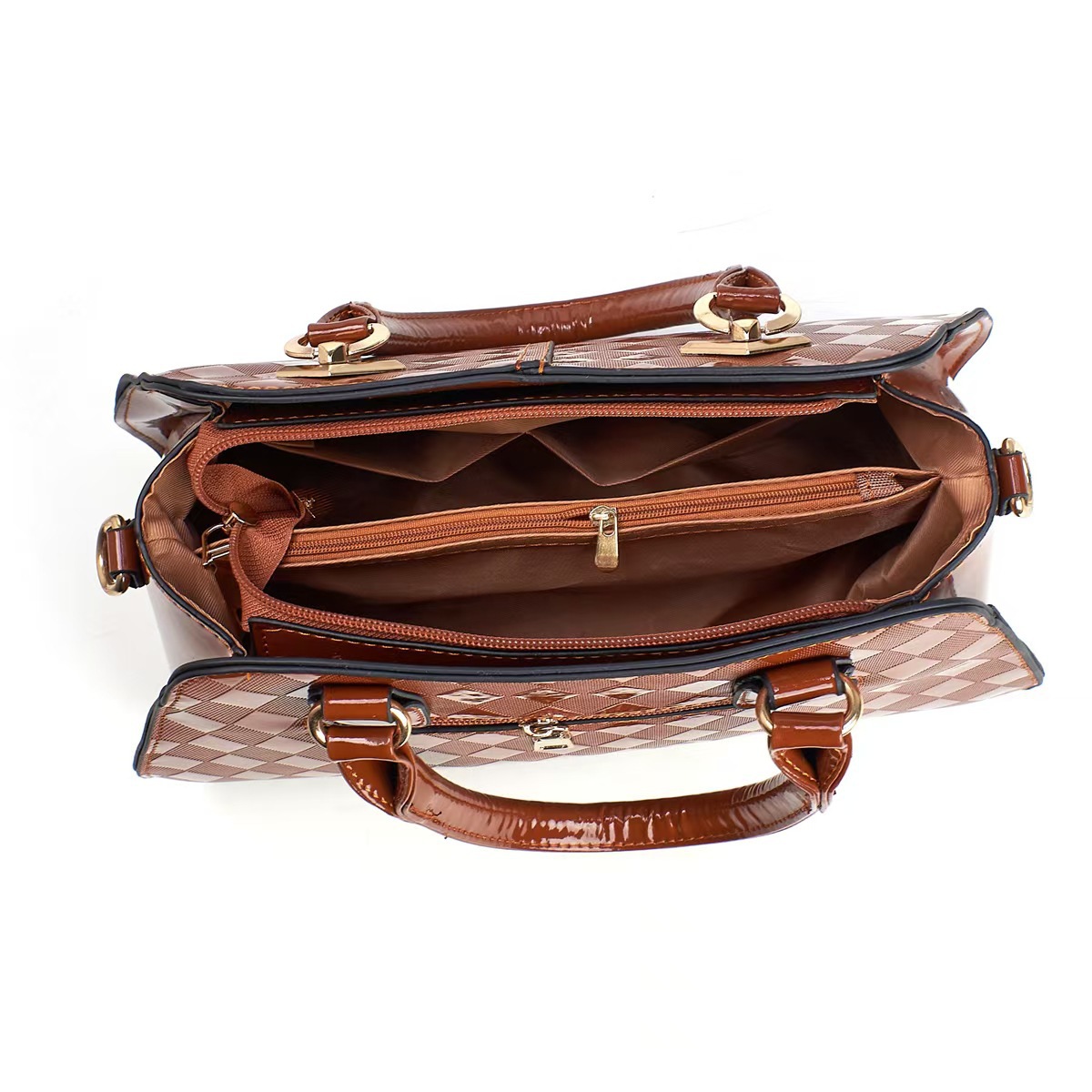 New style mother-and-child bag, solid color splicing, large capacity, stylish texture, single-shoulder crossbody cross-border pu women's bag, one-piece consignment details Picture