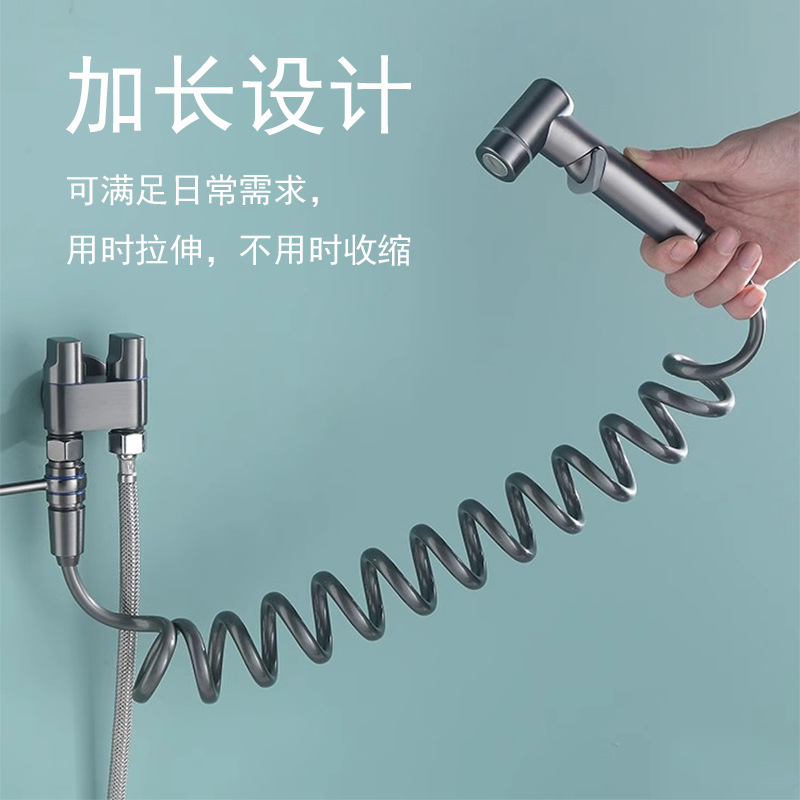 PU high-pressure telescopic water pipe, thickened explosion-proof shower head, telephone line spring tube, toilet flush, spray gun hose Application Scenario
