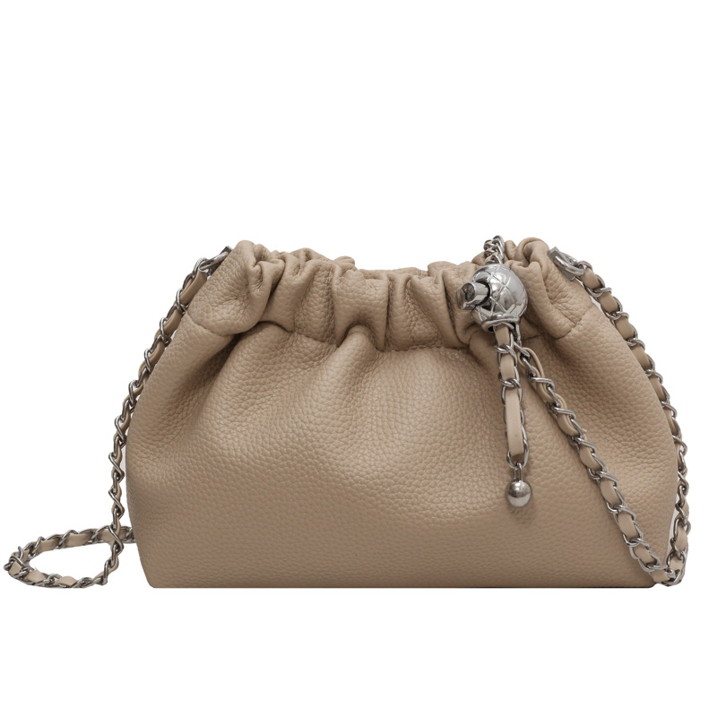 French niche pleated underarm small bag for women 2023 new fashion chain crossbody bag, summer stylish bucket bag Item Picture