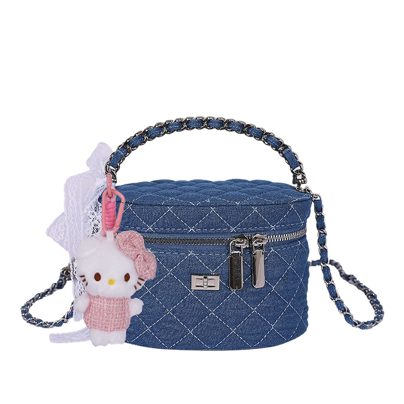 Cross-border 2025 New niche design hand-held bucket bag for women, high-quality diamond-shaped chain, versatile single-shoulder crossbody bag Item Picture