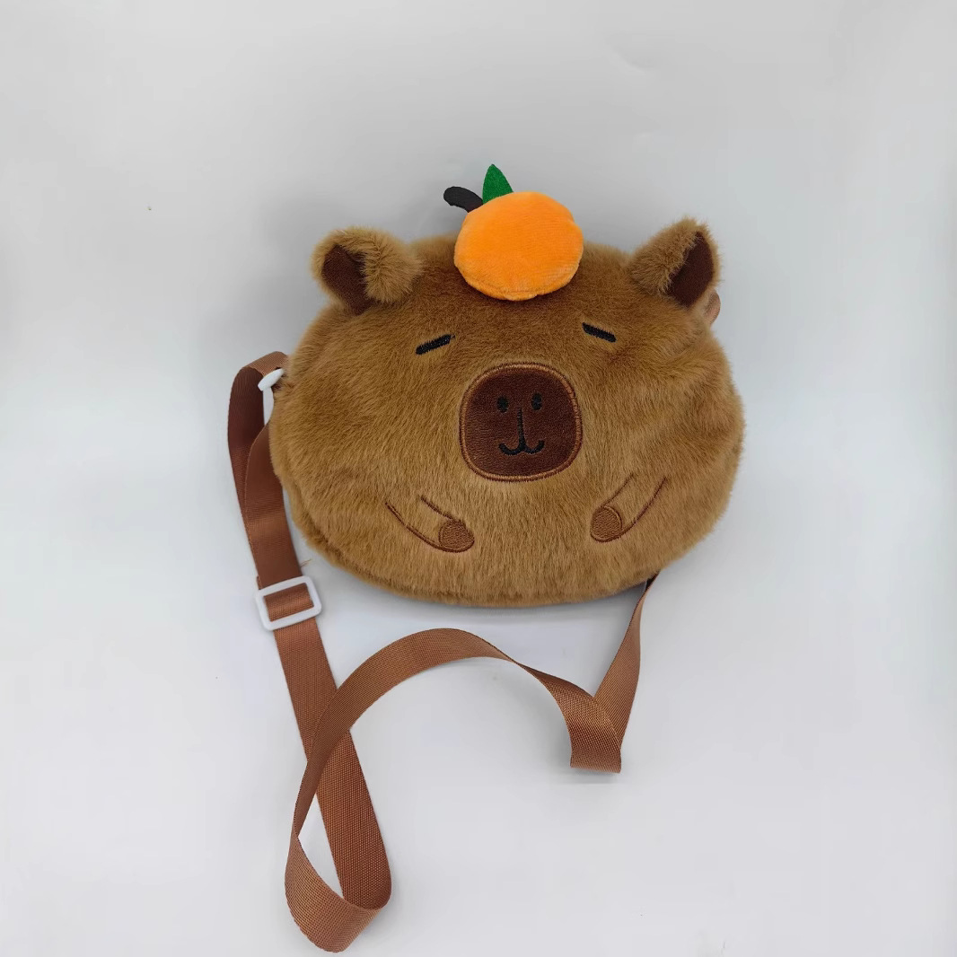 New children's cute water guinea pig plush bag, cartoon doll, Kabipala single-shoulder bag, claw machine doll handbag Specification drawing