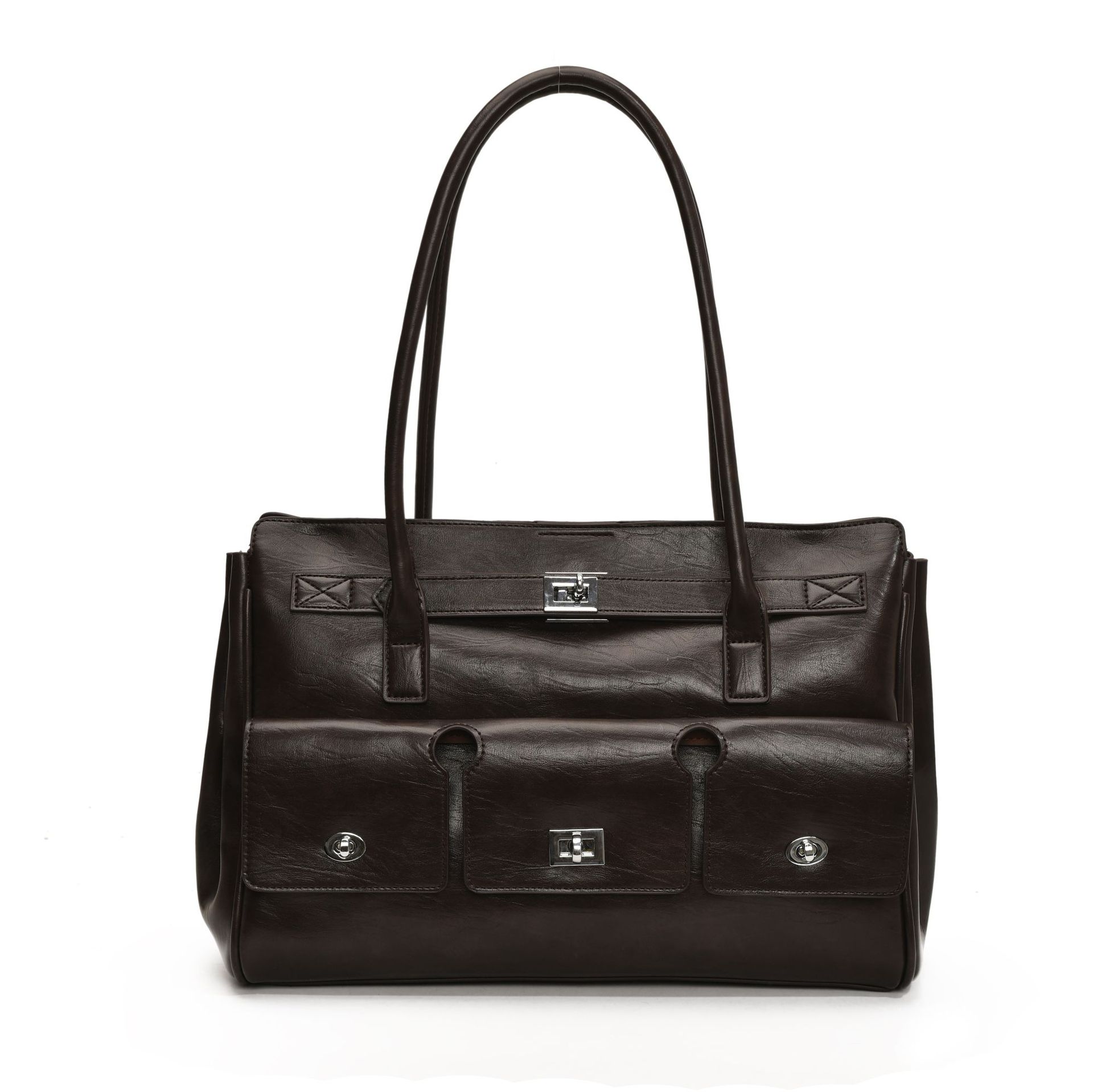 The new 2024 European and American motorcycle style large-capacity tote bag is fashionable, versatile and suitable for commuting. It is a single-shoulder, hand-carry and underarm large bag Item Picture