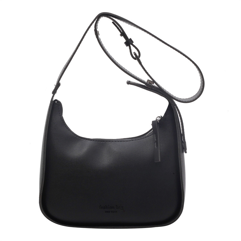 High-end style bag 2023 new versatile women's bag, solid color retro single-shoulder bag, fashionable and casual wide shoulder strap crossbody bag Item Picture