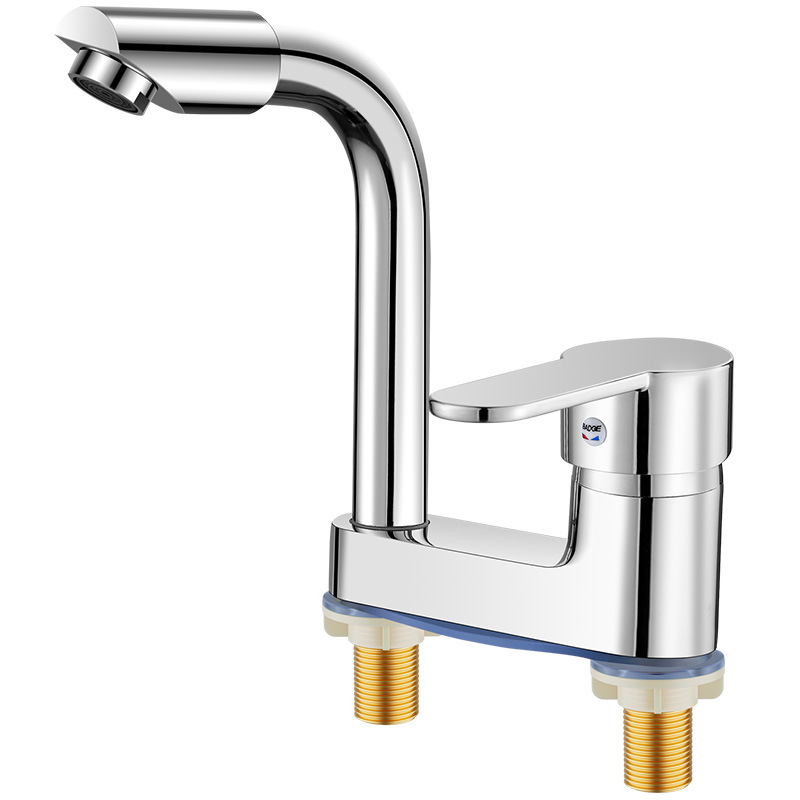 Factory wholesale of bathroom washbasins, double-hole faucets, cold and hot water two-in-one, bathroom washbasins, washbasins, and copper washbasins Item Picture