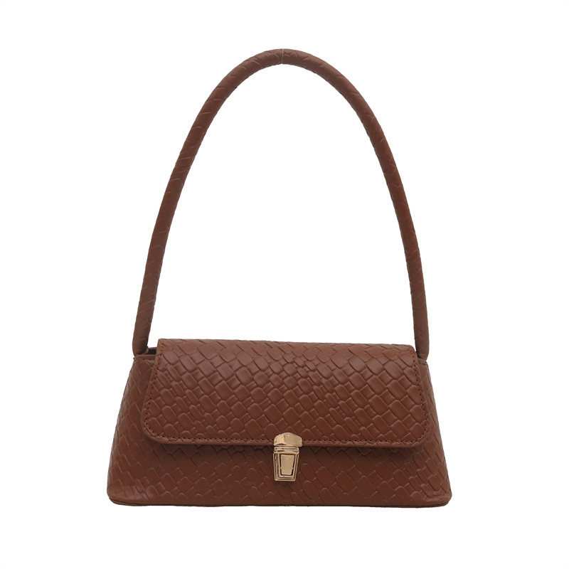 Retro underarm bag, women's bag, simple texture, baguette bag, hand bag, shoulder bag, cross-border 2025 new style bag trend Item Picture