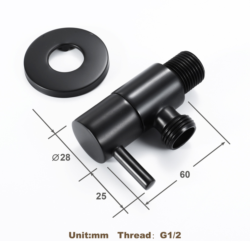 HIDEEP manufacturer wholesals black brass triangular valve toilet water heater stop valve HIJF021 Specification drawing