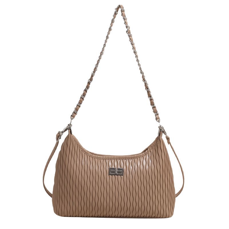 Korean-style casual pleated underarm bag for women 2025 new trendy and fashionable chain wandering bag, Korean-style single-shoulder crossbody bag Item Picture