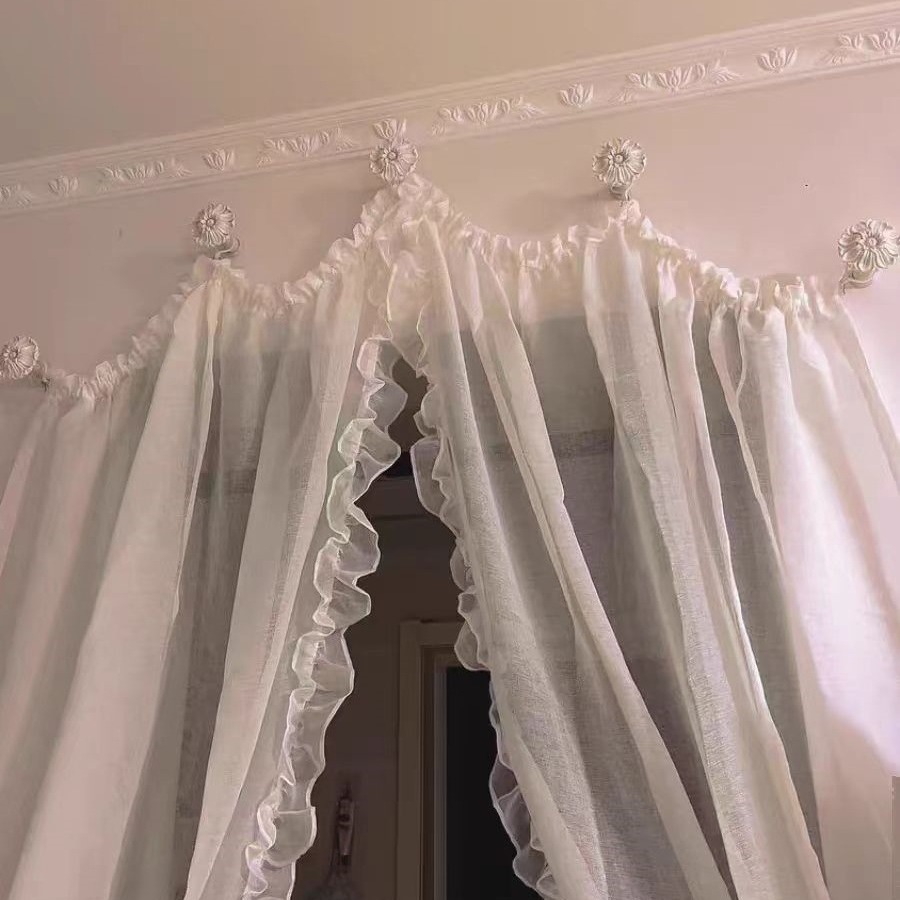Cross-border new product manufacturer, retro-style hook wall hook, wall hook, American-style dome curtain, window screen, curtain head, fixed curtain hanging Specification drawing