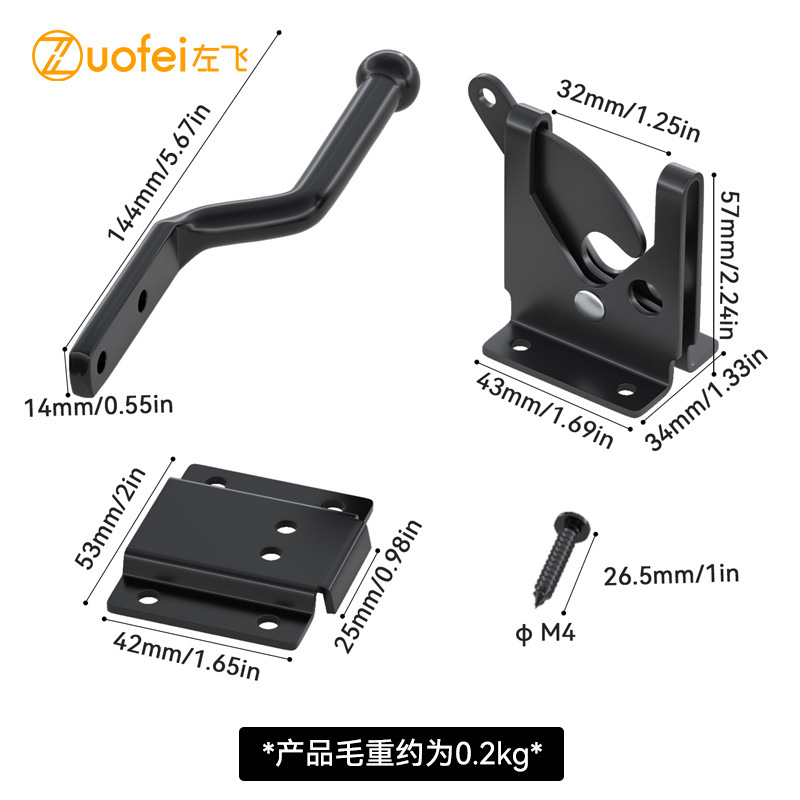 Factory wholesale of fence and fence hinges, pins, iron pins, electroplated and galvanized pins, door locks, cross-border supply exclusively Specification drawing