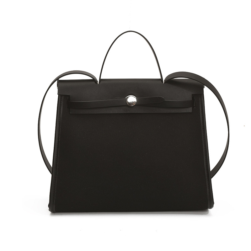 Cross-border high-end handbag 2025 Summer new style large-capacity Kelly bag spliced single-shoulder bag commuting crossbody bag Item Picture